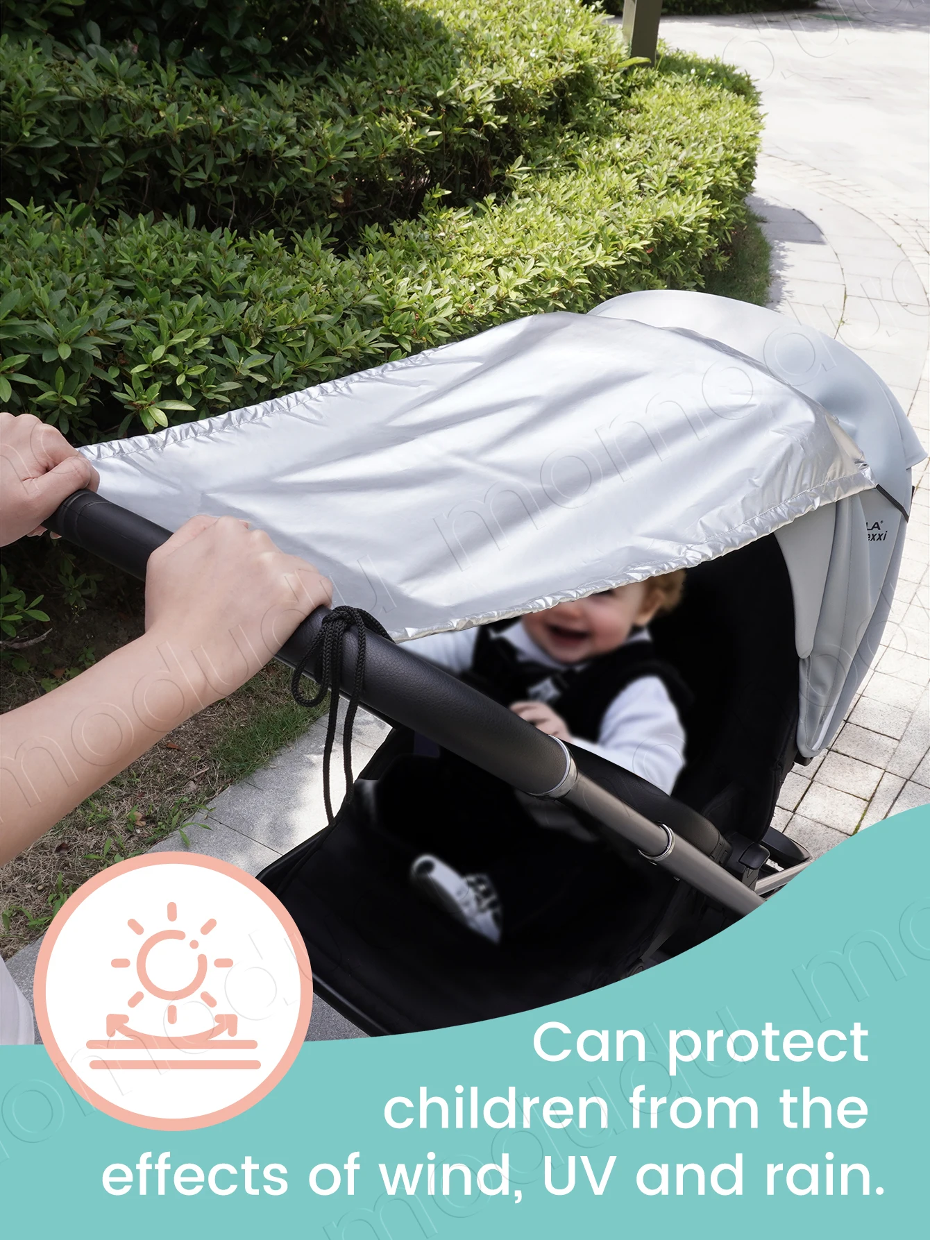 Universal Dual-purpose Baby Stroller SunshadeUV Protection Mosquito Proof Wind Waterproof Easy Installation for Outdoor Travel