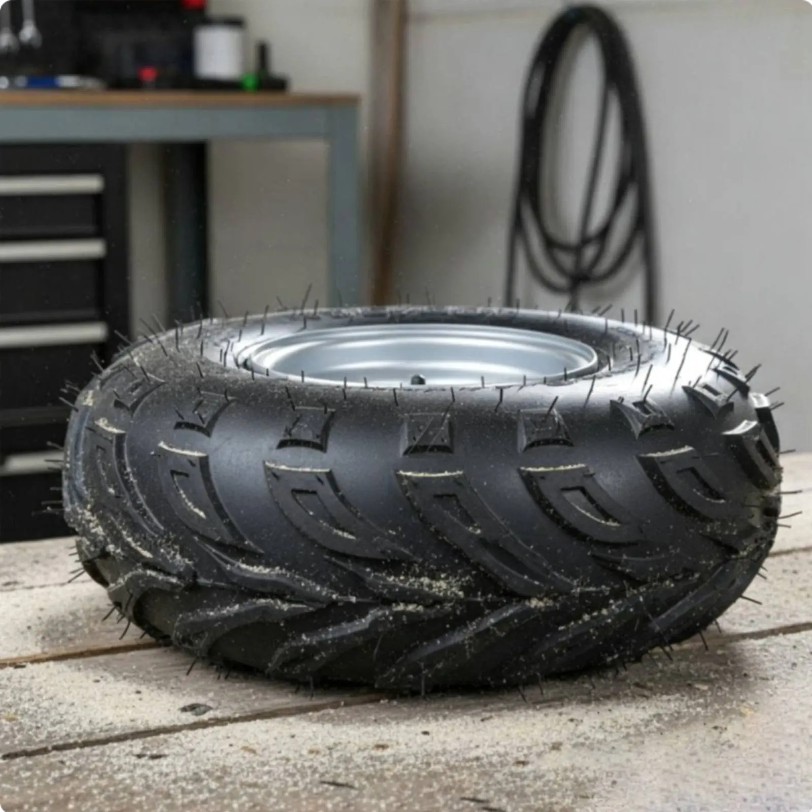 145/70-6 All-Terrain Tire Sturdy Duty 6 Inch ATV Tire and Wheel Move-Kart Wheel Assembly for DIY Hobbyists