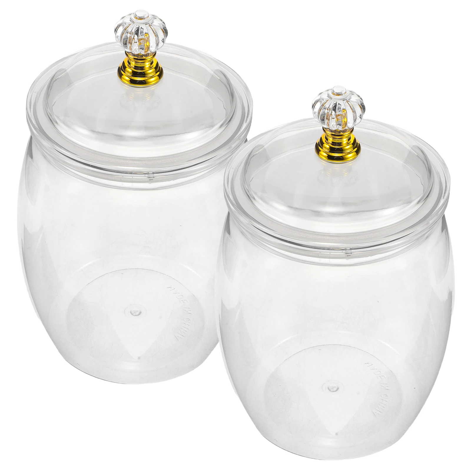 

2Pcs Clear Plastic Candy Jars Airtight Seal Large Cookie Containers Snack Storage Organizer for Home Party Travel Office