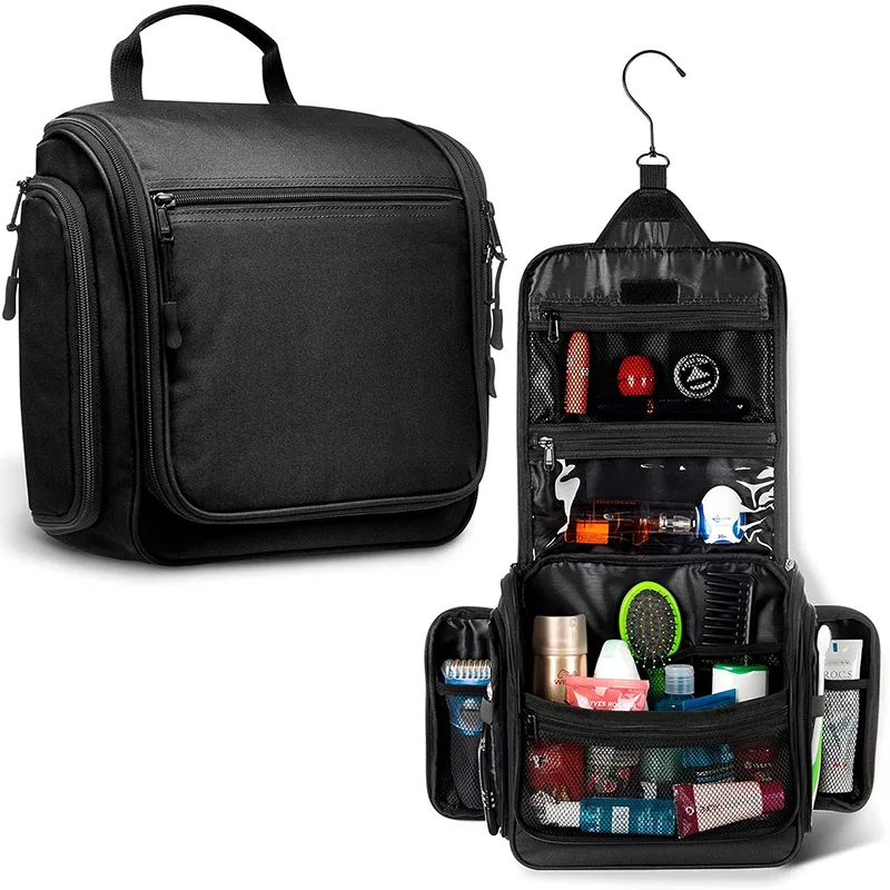 Travel Toiletry Bag Large Hanging Toiletry Organizer Waterproof Hygiene Bag with Metal Swivel Hook for Toiletries Cosmetics