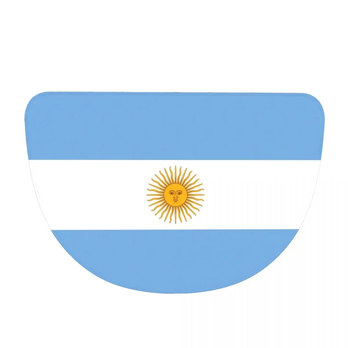 Flag Of Argentina Soft Flannel Half Round Doormat Non Slip Bathroom Mat Absorbent Floor Carpet for Home Bedroom