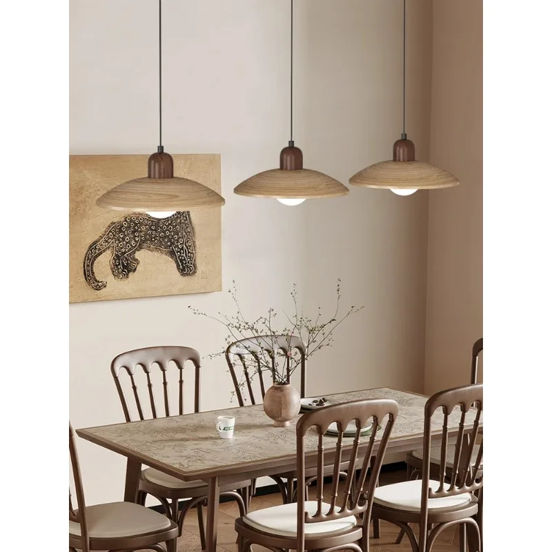 

Wood Pendant Light Bedroom Study Bedside Pendant Lamp Modern Wood Grain Living Dining Table Home Lighting Fixture