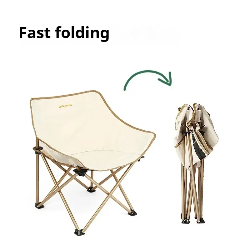 Outdoor Camping Moon Chair Foldable Leisure Chair Portable Lightweight Stable Camping Chair Hiking Travel Equipment Supplies