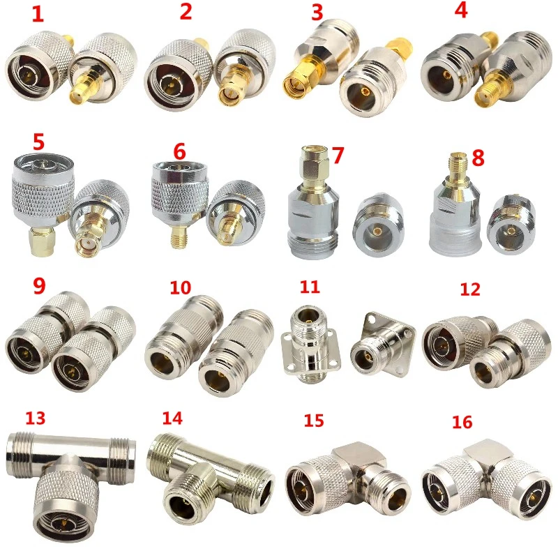 N Type N To SMA Connector L16 N To N Male Female 90Degree Right Angle Flange Tee Type 3Way Splitter Water Proof Brass Copper RF