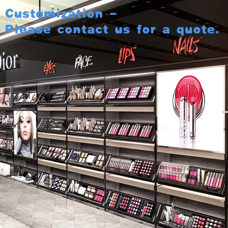 

custom.Beauty Shop Nail Painting Display Cabinet Supermarket Shelves Custom Design Production Counter Store Makeup Showc