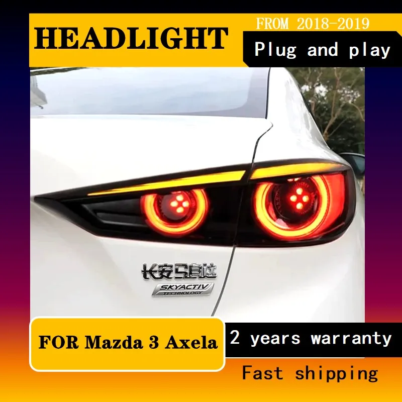 Car Styling for Mazda 3 Axela Mazda3 2014-2018 LED Auto Taillight Assembly Upgrade Circle Design Dynamic Signal Lamp Accessories