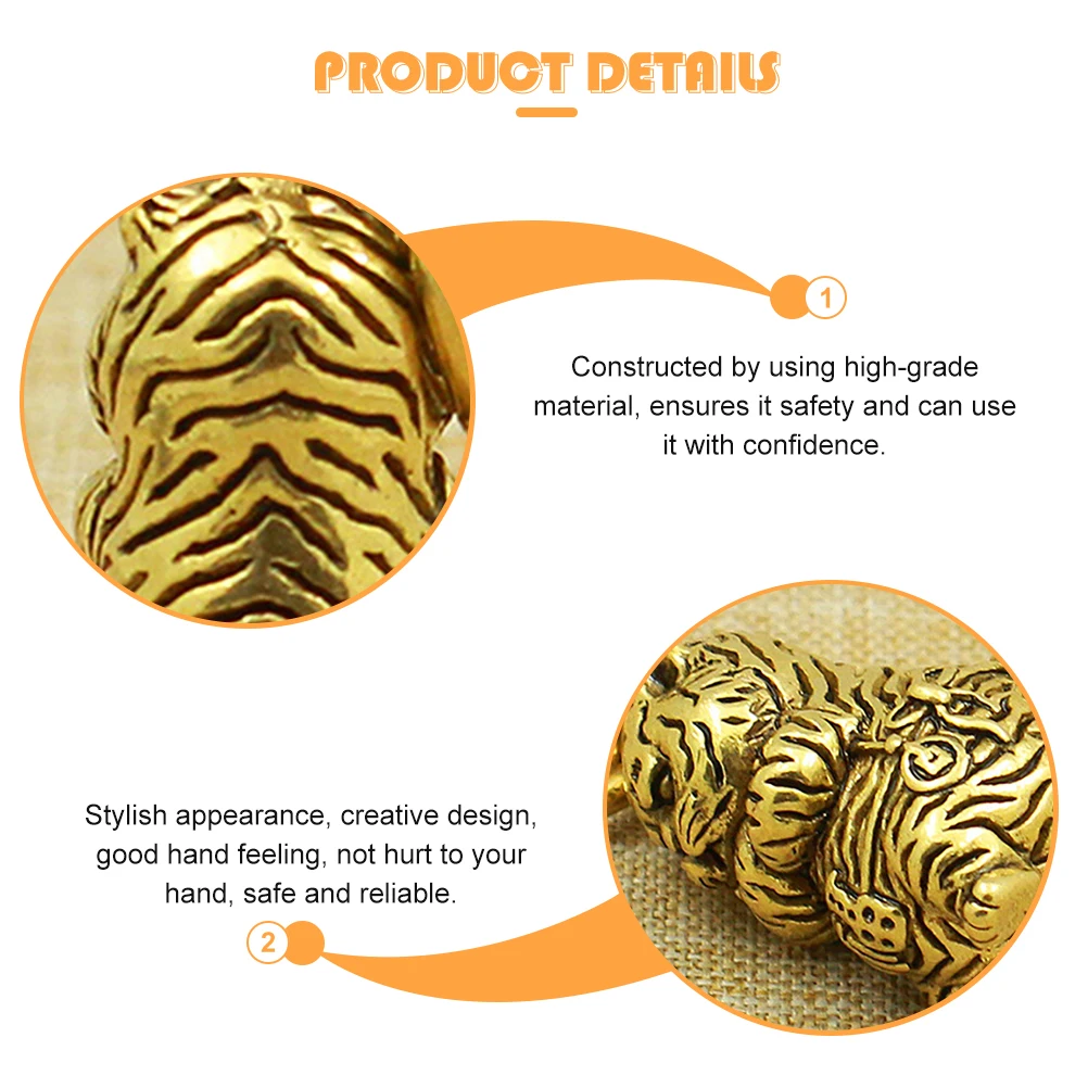 

2pcs Copper Mini Tiger Keychain Chinese Style Cute Lucky Pendant Hanging Decorative Ornament For Bags Accessories Gift