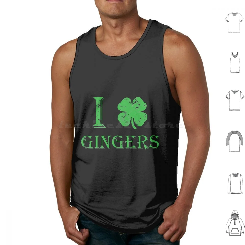 I Love Gingers Tank Tops Vest Sleeveless Ginger Redhead Red Haired Red Hair Irish Cloverleaf