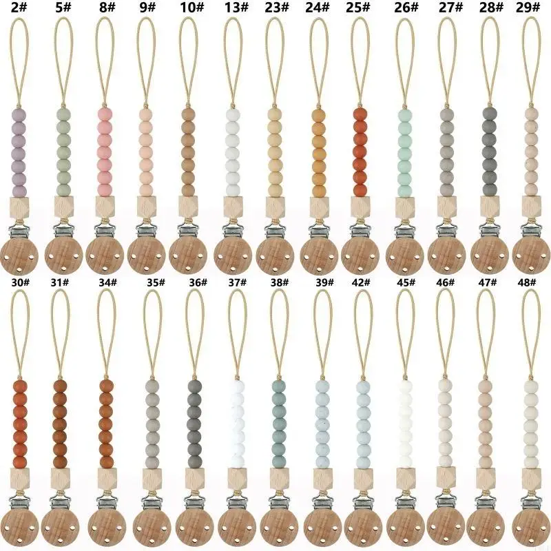 

E06F BPA Silicone Pacifier Clips Chain Nipple Holder for Infant Baby Shower Gift