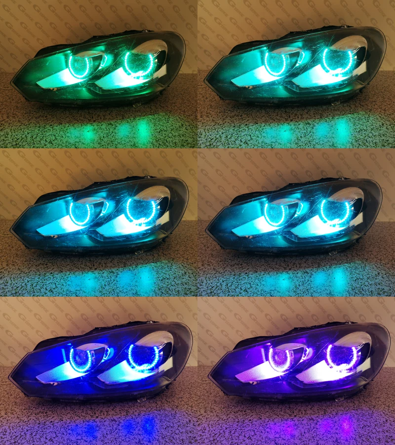 For VOLKSWAGEN VW GOLF GTI MK VI 6 MK6 RF Remote Bluetooth-Compatible APP Ultra Bright Multi-Color RGB Led Angel Eyes Halo Rings