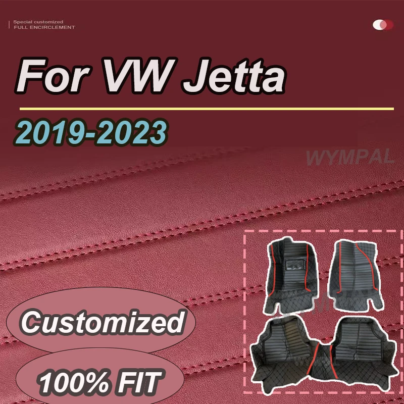 

LUXURY Leather Car Floor Mats For VW VW Jetta Vento A7 2019 2020 2021 2022 2023 Leather Car Matt Interior Parts Car Accessories