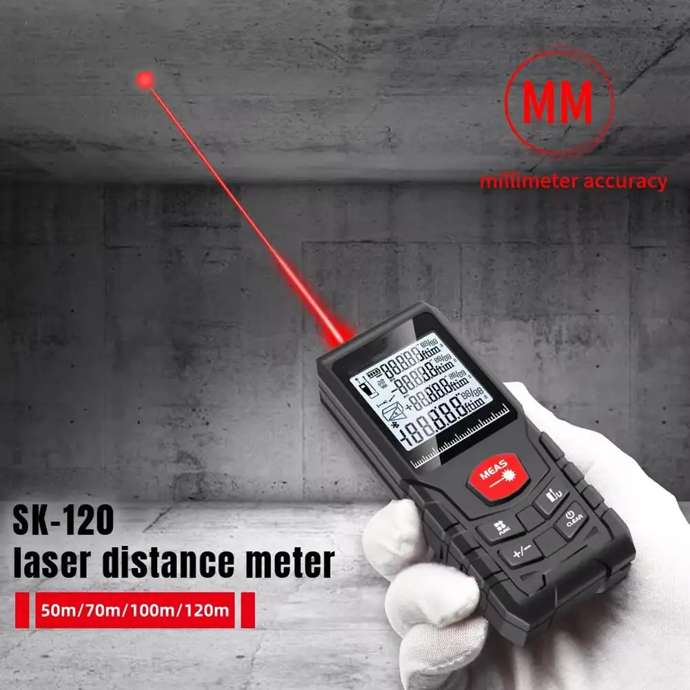 New High Quality Laser Tape Measure 50M/70M/100M/120M Meter Rangefinder Tool Laser Ruler Electronic Multidunctional Distanc T9Y7