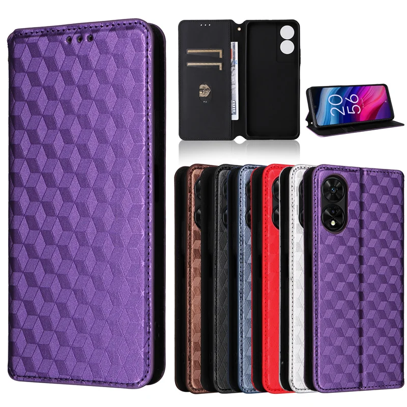 For TCL 50 SE 4G Wallet Case Self-adhesive Flip PU Leather Phone Case For TCL 50 SE 4G Magnetic Business Case