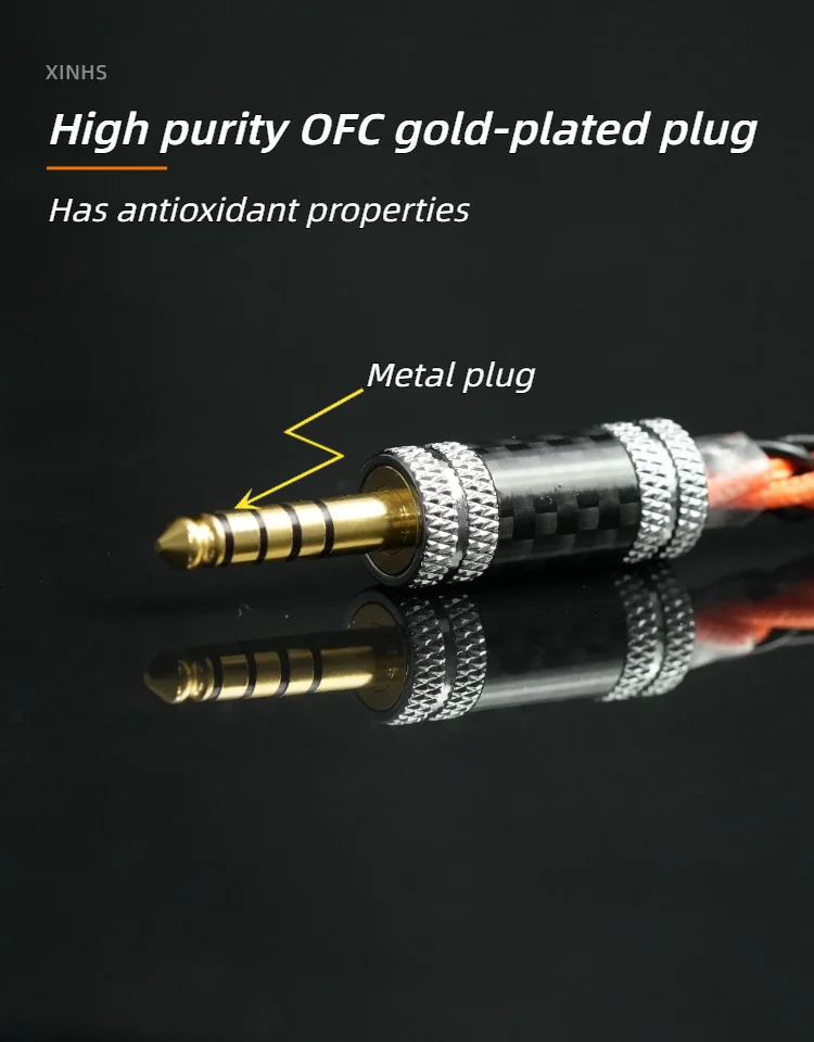 Hs70 fünf element hybrid 7n occ headset hifi upgrade kabel 2pin mmcx hd650 ist geeignet für cklvx d41 bravery f1 akg mk4 iem. – Detail 5