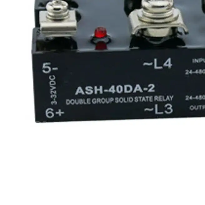

2-фазное твердотельное реле ASH-40DA-2, бесконтактное реле DC-AC с LED-индикатором, выход 24-380В переменного тока