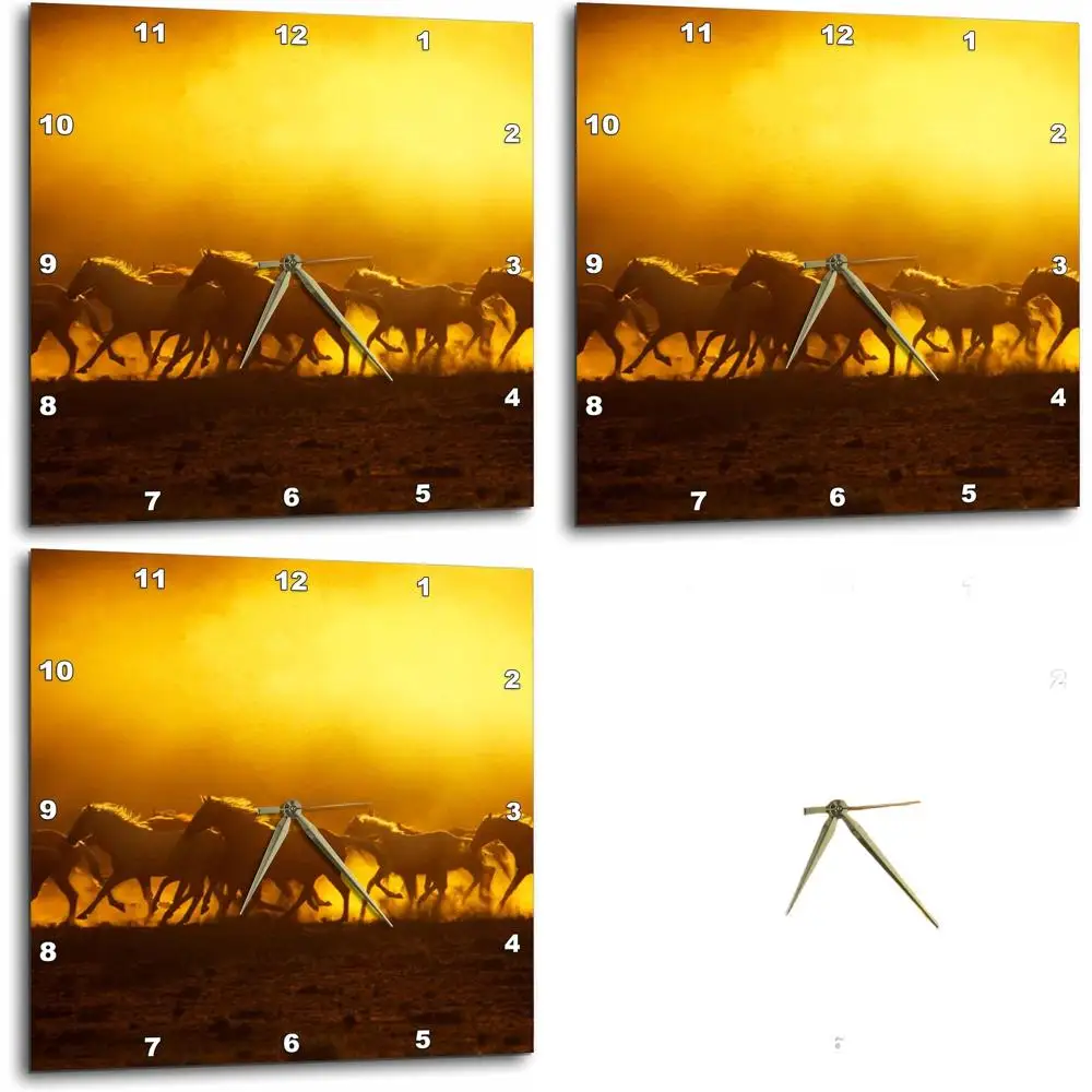 

15 Wild Kiger Mustang Horse Wall Clock, Dusty Kick, Jaynes Gallery