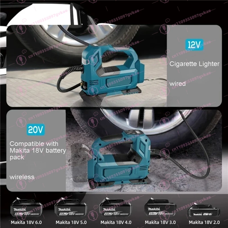 Air Inflator Portable Car Air Compressor Pump Handled Digital Rechargable Air Compressor Bare Pneumatic Tool for Makita Battery view 5