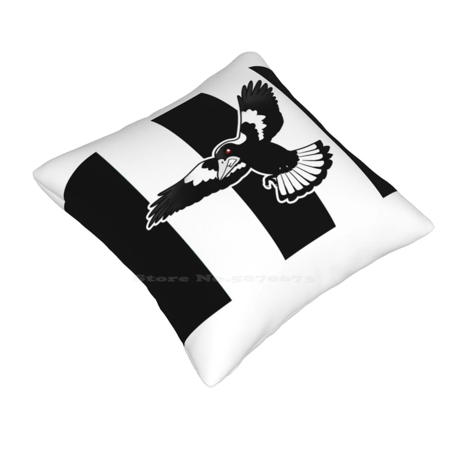 Swooping Magpie Funny Cute Decor Square Pillowcase Magpies Magpie Swooping