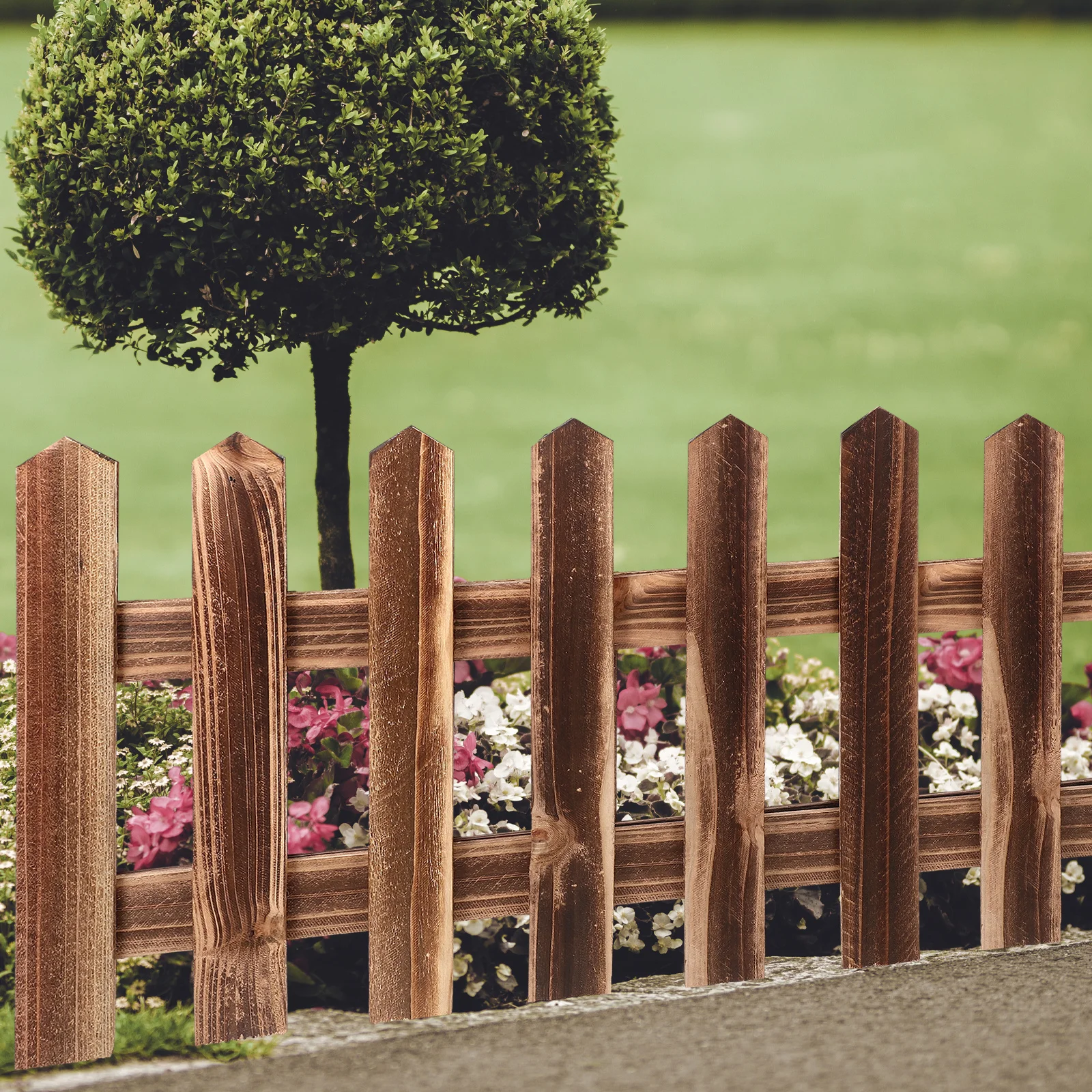 

Wooden Garden Fence Edging Flexible Decorative Outdoor Lawn Landscape Natural Wood Fence Border for Yard Balcony Park