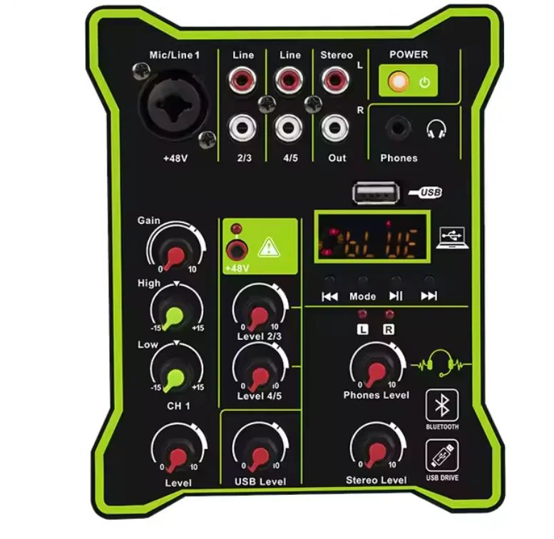 

Мини-аудио, новый дизайн, 5-канальный MP3, 48 В, фантомное питание, шумоподавление, цифровой интерфейс записи