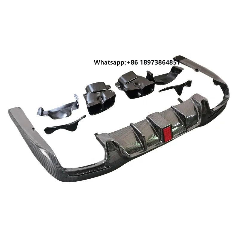 

B Style carbon fiber rear diffuser exhaust pipe body kit for S-Class W222 S63 S65 AMG