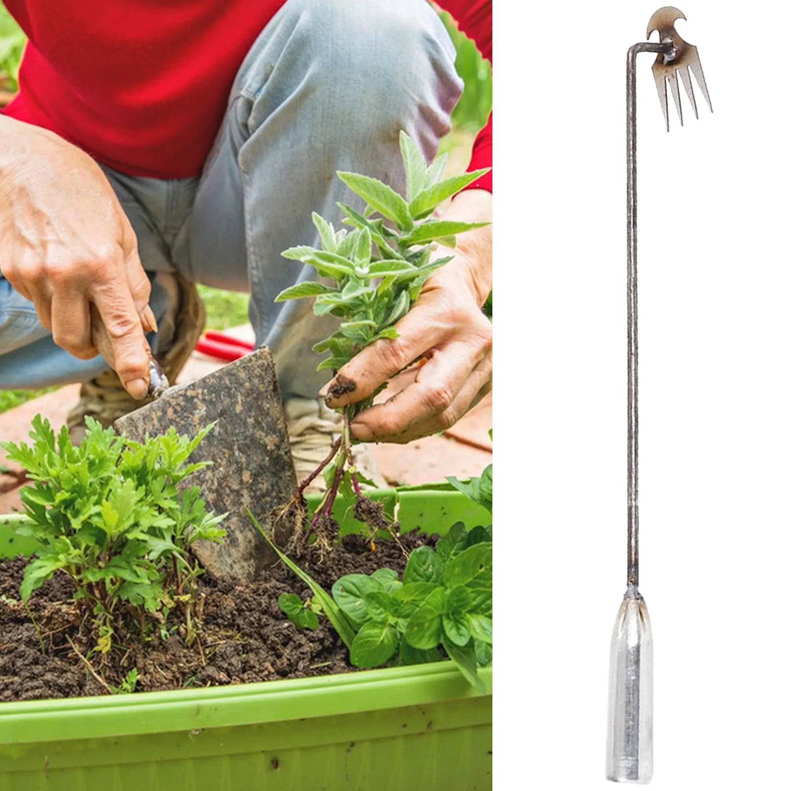 Strumento manuale per sarchiatrice da giardino strumento per sarchiatrice a manico lungo per piantare giardinaggio diserbo coltivazione di ortaggi allentamento aratura
