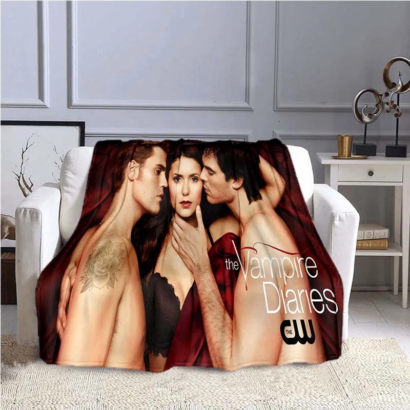 The Vampire Diaries Blanket Soft Plush Blanket Soft Warm Crozy Blanket Blankets for Beds Gift Flannel Throw Blanket Soft Blanket