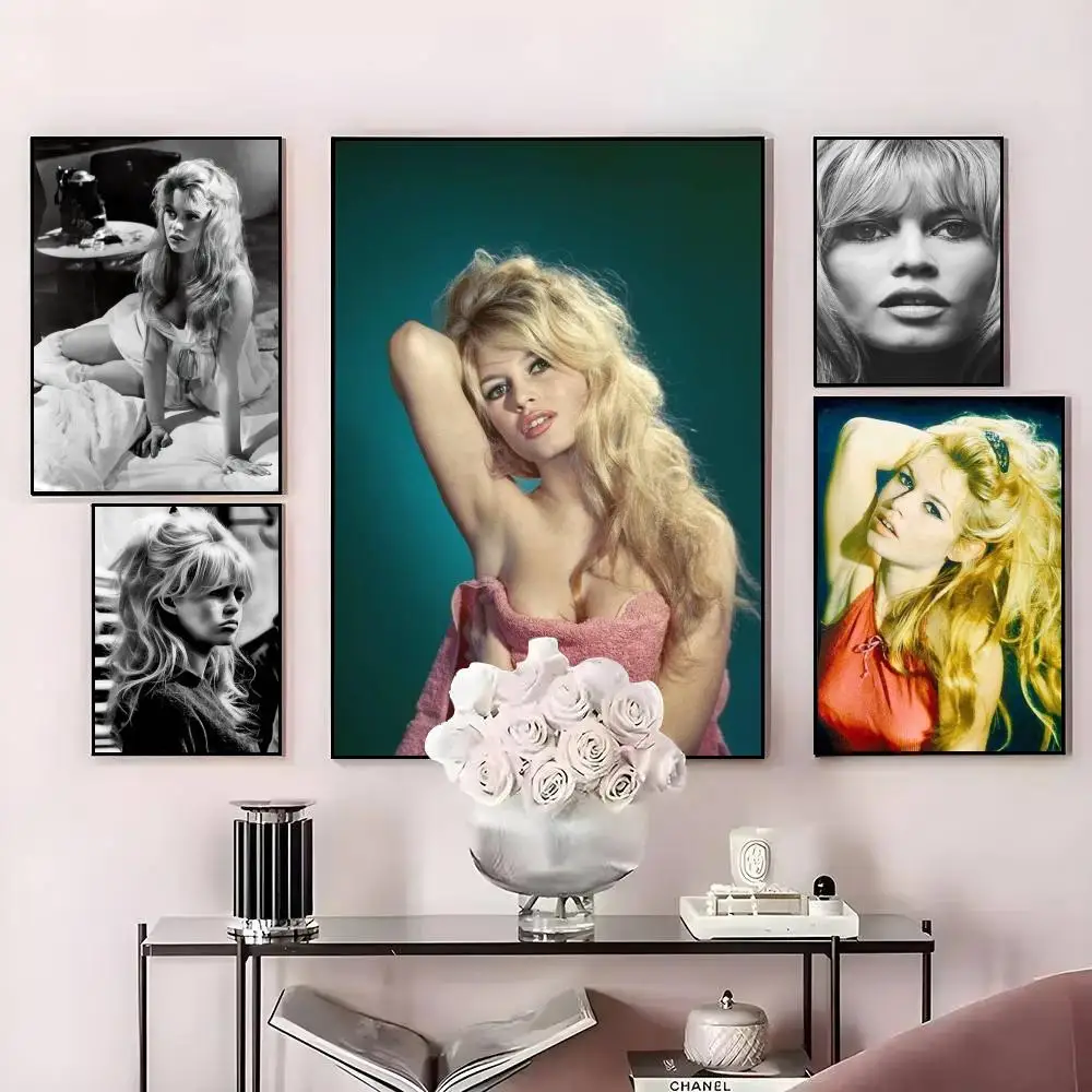 ملصق HD ملصق فني للمنزل بار مقهى ديكور لتقوم بها بنفسك طباعة عتيقة لمكتب المنزل على الحائط ستار B-brigitte Bardot