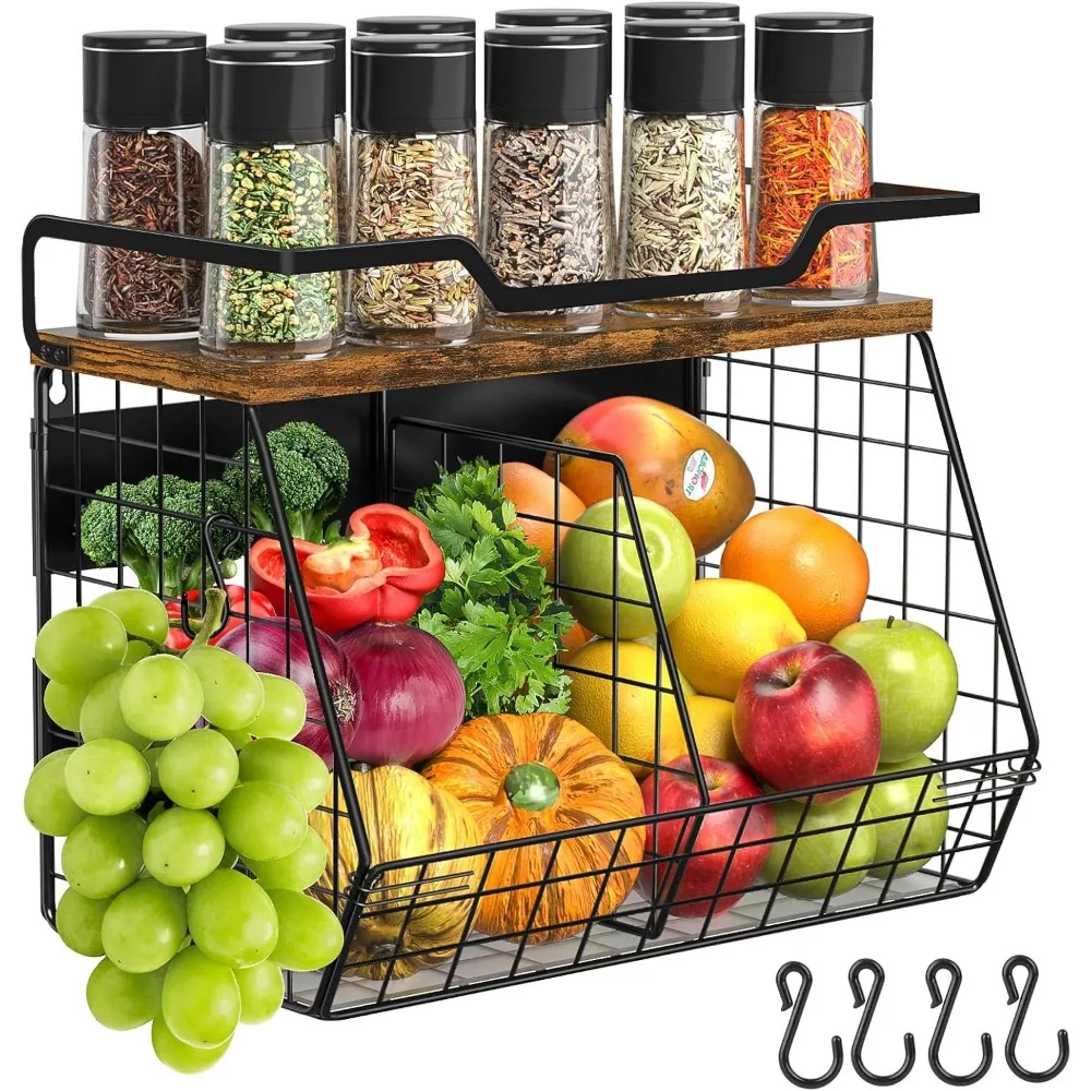 

Магнитная полка для холодильника с деревянной крышкой, контейнеры для хранения фруктов, картофеля и лука, органайзеры и хранения кладовой, большой контейнер Magneti