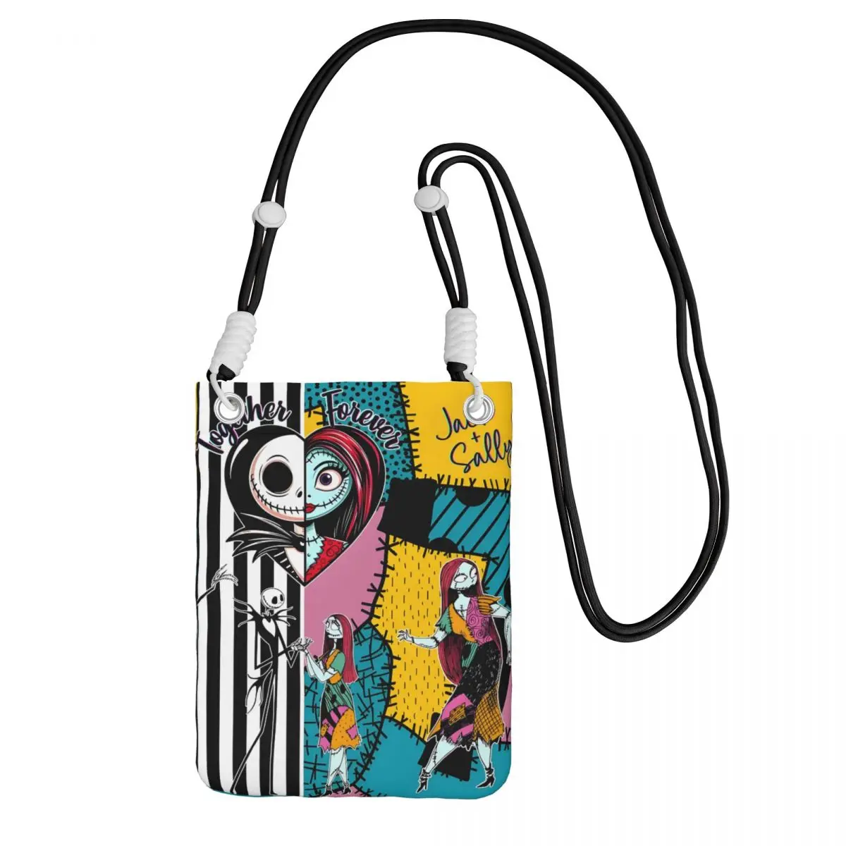 

Кошелек для смартфона Jack Skellington на заказ с ремешком, сумка через плечо с живым скелетом, женская и мужская дорожная сумка для мобильного телефона