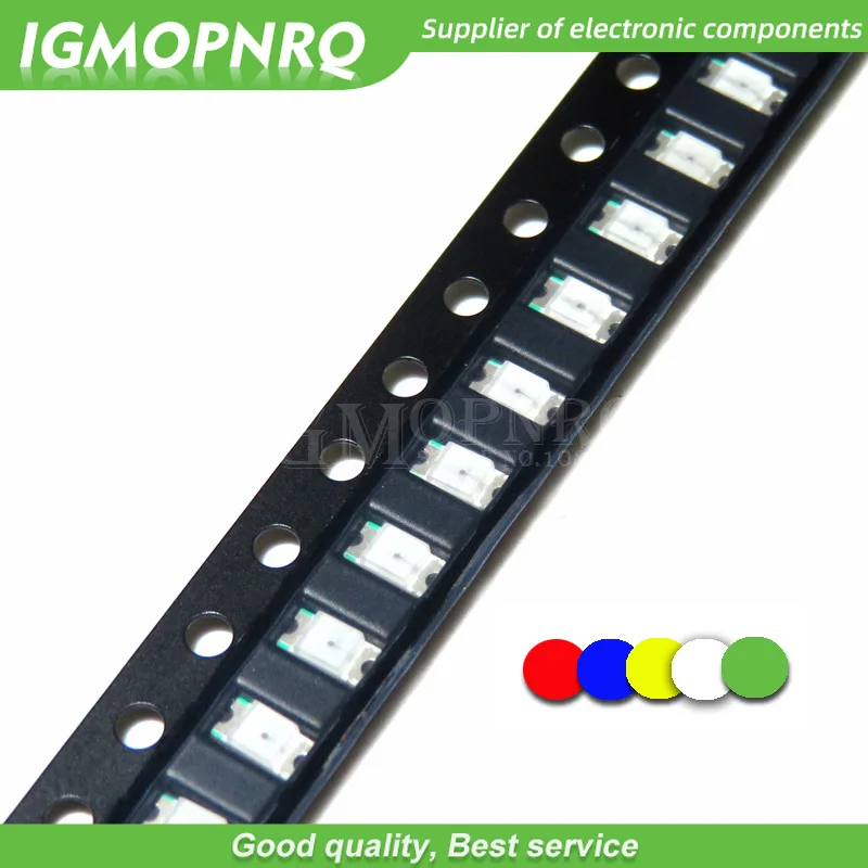 100pcs 1206 smd LED-Dioden hellgelb rot grün blau weiß igmopnrq