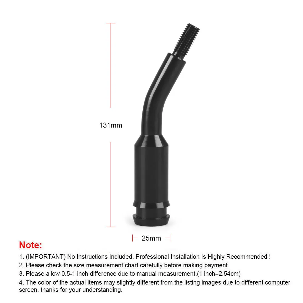 M10*1.5 Gear Shift Shifter Stick Lever 13CM Bent Extension Short shifter Internal thread：M12*1.25 With Three Adapters