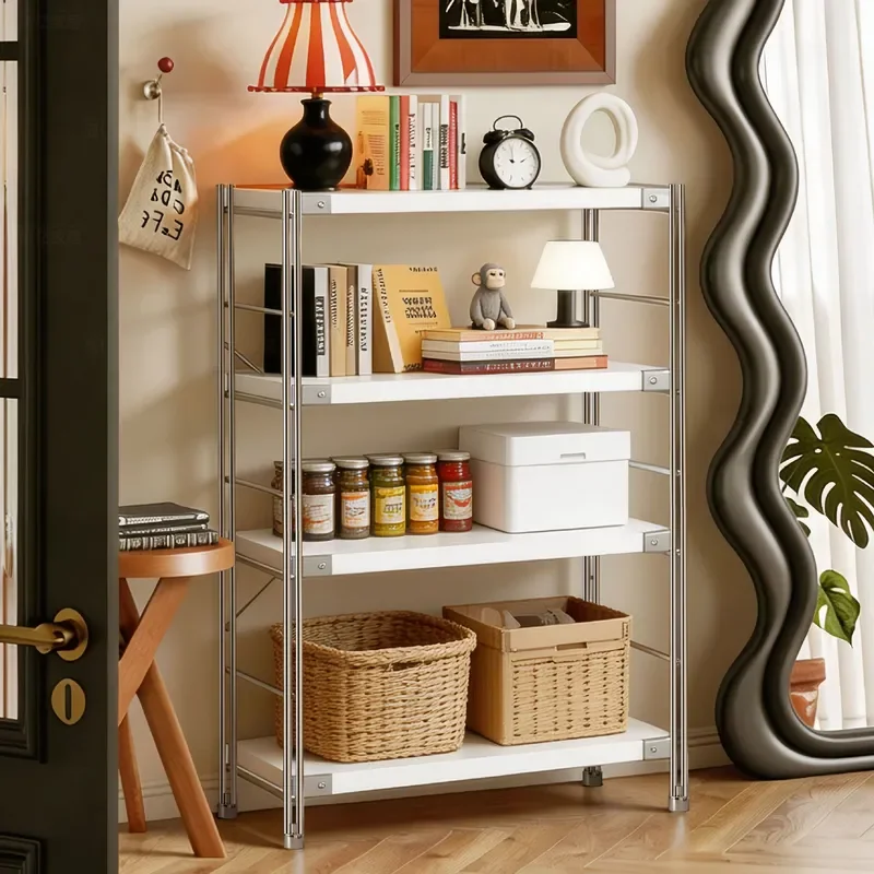 Japanese Minimalist Floor to Ceiling Display Rack Multi Functional Book Storage Shelf for Study Balcony Home Organization