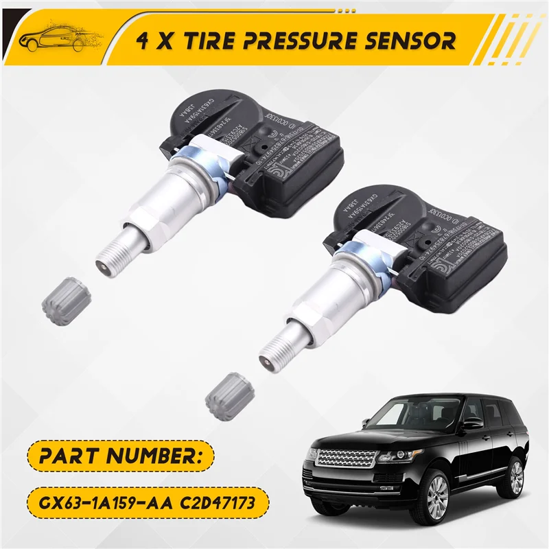 For Land Rover Range Rover Jaguar F-PACE 4PCS 433MHZ TPMS Tire Pressure Sensor C2D47173 GX63-1A159-AA-AD39