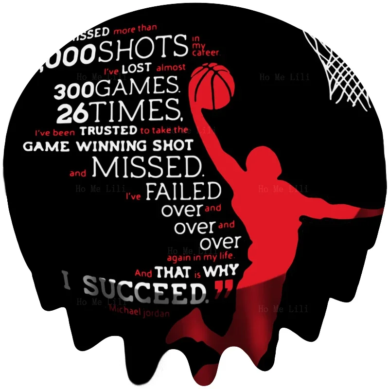 Nappe ronde de basket-ball, citations inspirantes sur la vie, estime de soi, confexcellence, verset de la Bible chrétienne, écriture, Ho Me CAN i