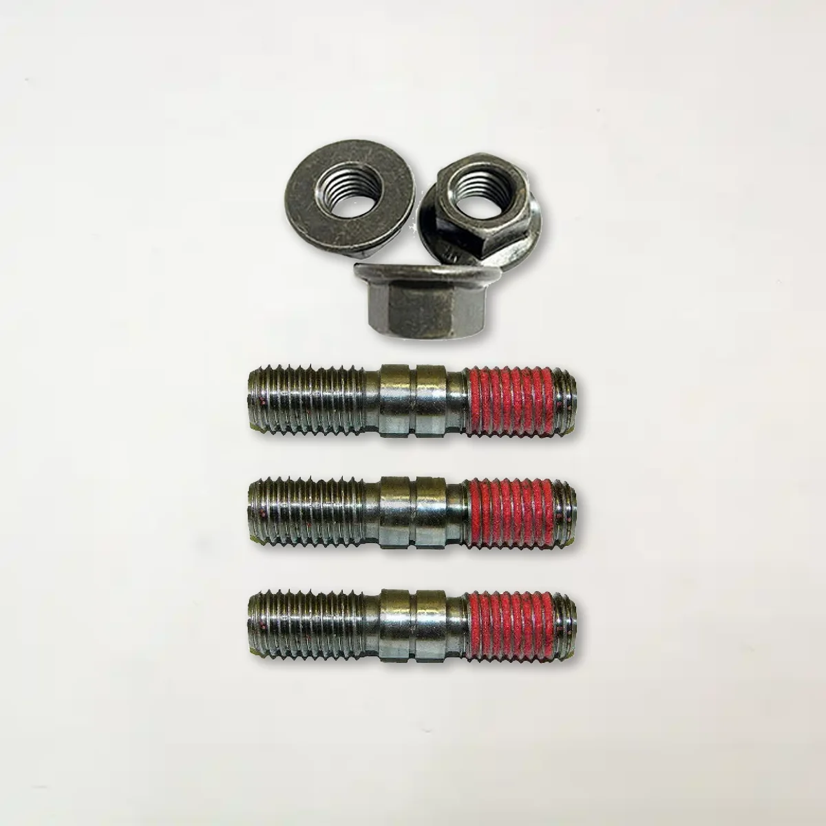 3pc/set 3937122 Double End Plain Stud With 3903210 M12 X 1.75 Nut for Cummins 6CT 6LT ISLe Engine Air Compressor Alt Support