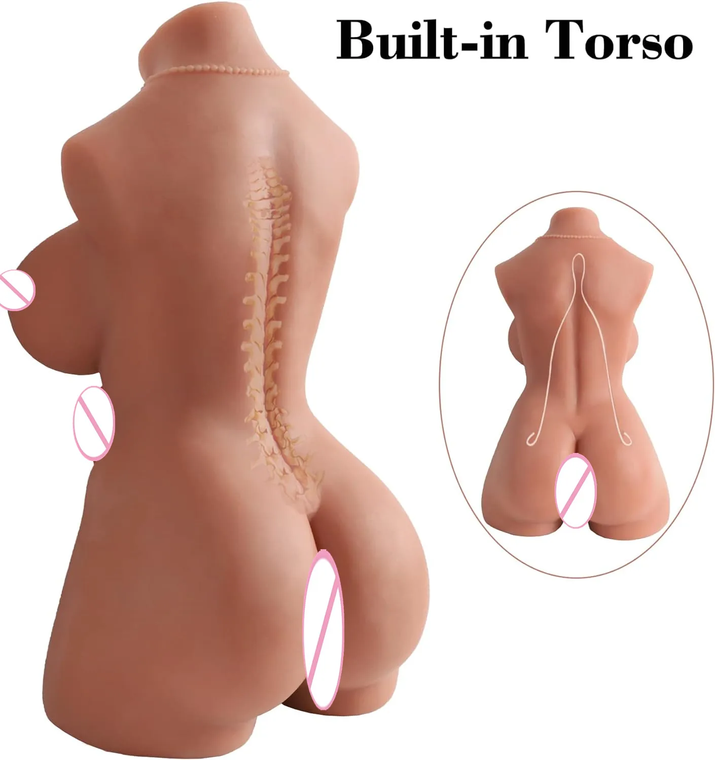 Realistic Shemale Torso with Dildo Couples Unisex Sex Dolls Women Men Masturbation Penis Doll with Soft Breast Adult Sex Toys