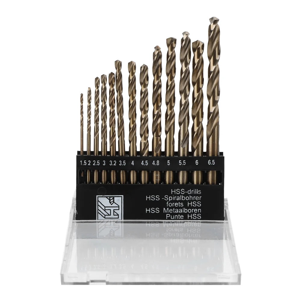 13 قطعة مثقاب ملتوي مصنوع من مادة فولاذية عالية الجودة وعالية السرعة ومتينة وعمر خدمة طويل وسهل النقل #1