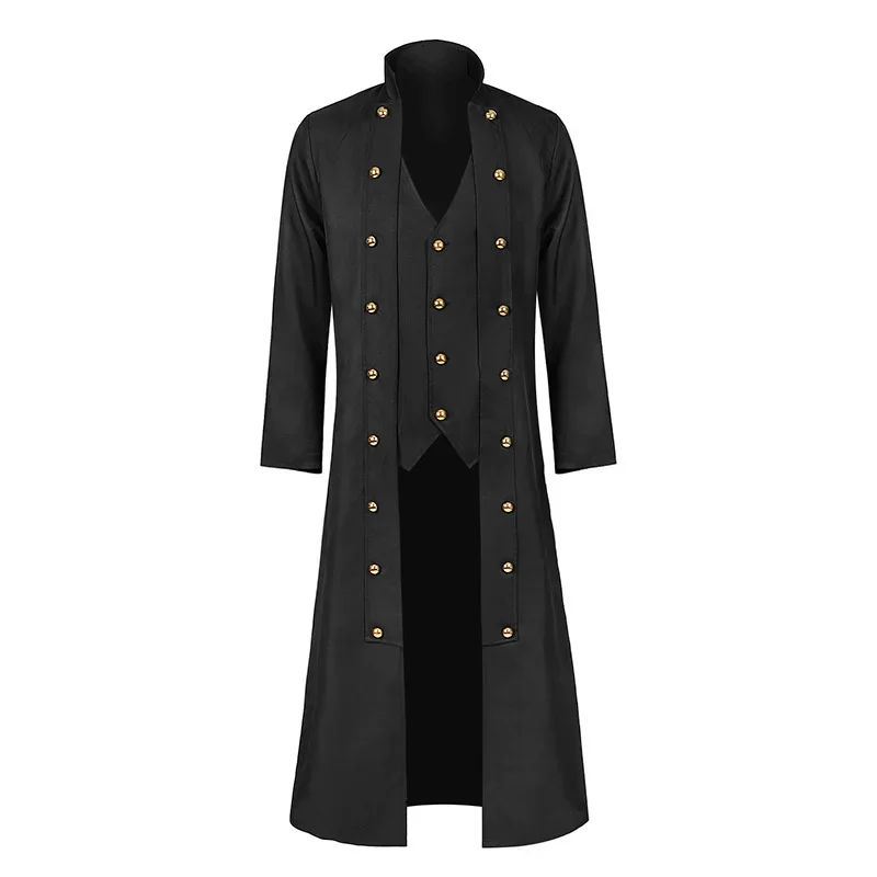 Medieval Steampunk Tailcoat Halloween Costume Renaissance Pirate Vampire Gothic Jackets Men Vintage Victorian Frock Coat Uniform