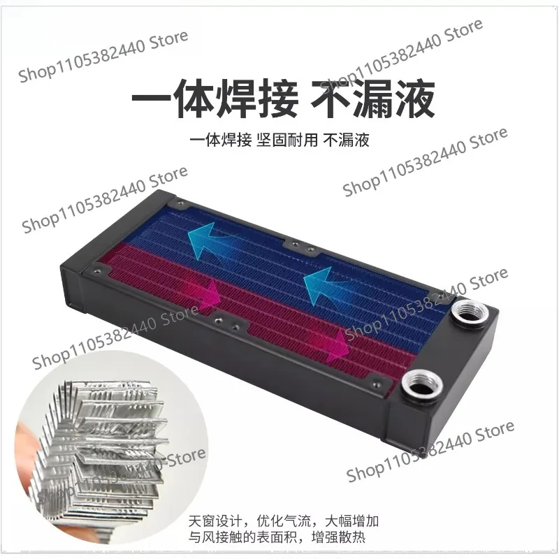 Pure aluminum 80 rows 160 water-cooled rows ITX chassis mini engine electric friction cooling row computer DIY radiator
