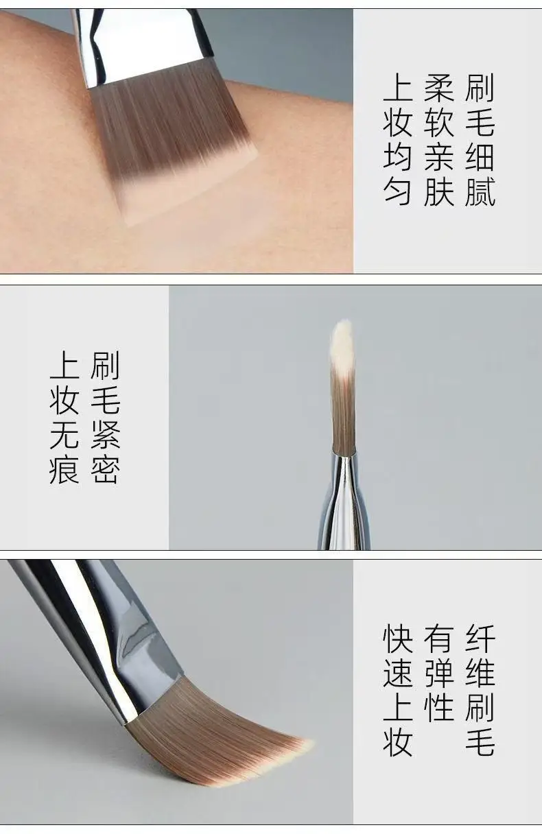Pennello per fondotinta angolato a testa piatta M29 a forma di mezzaluna per una copertura perfetta, adatto per fondotinta liquido