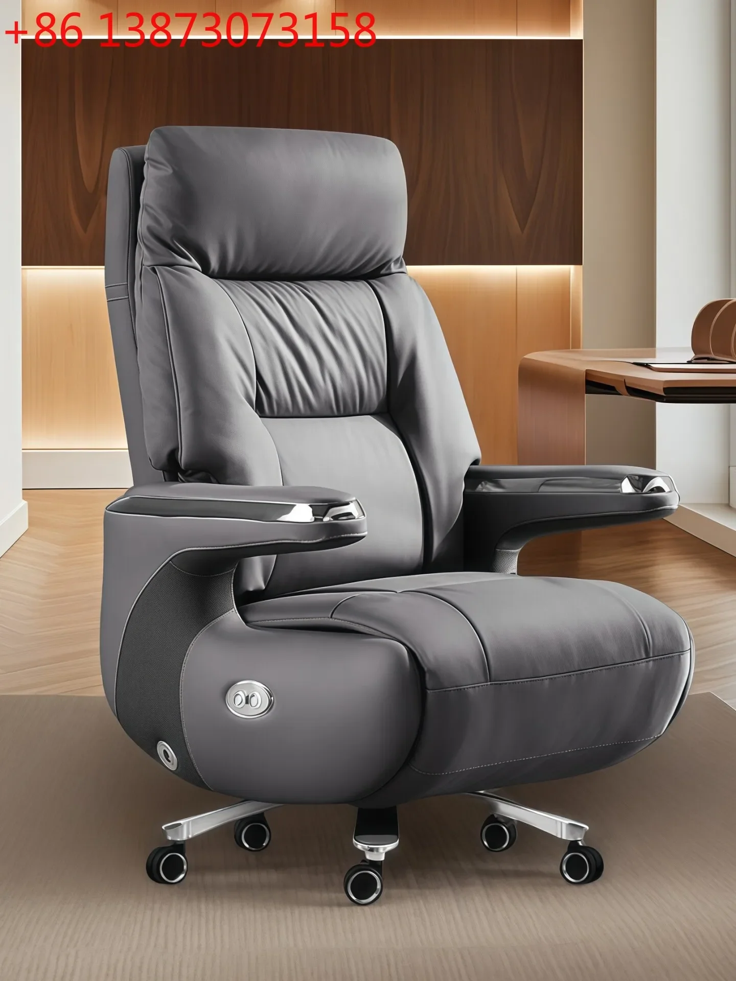 High-end electric intelligent voice massage leather boss chair office recliner
