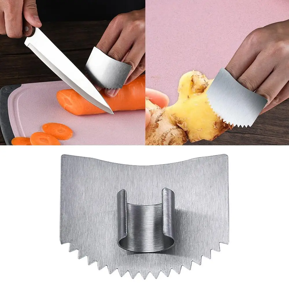 1Pcs Stainless Steel Finger Protector Anti-cut Finger Guard Safely Vegetable Cutting Hand Protecter For Kitchen Gadgets Tools