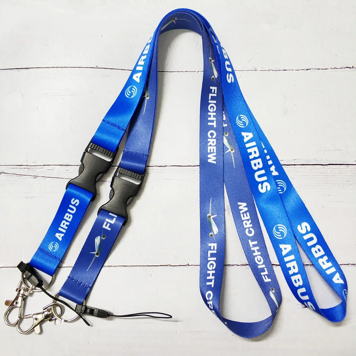 2 PC Blue AIRBUS Lanyard Neck Strap Flight Crew Plane Phone Strap Chaveiro Keychain llavero Lanyard for ID Card Holder Neckband