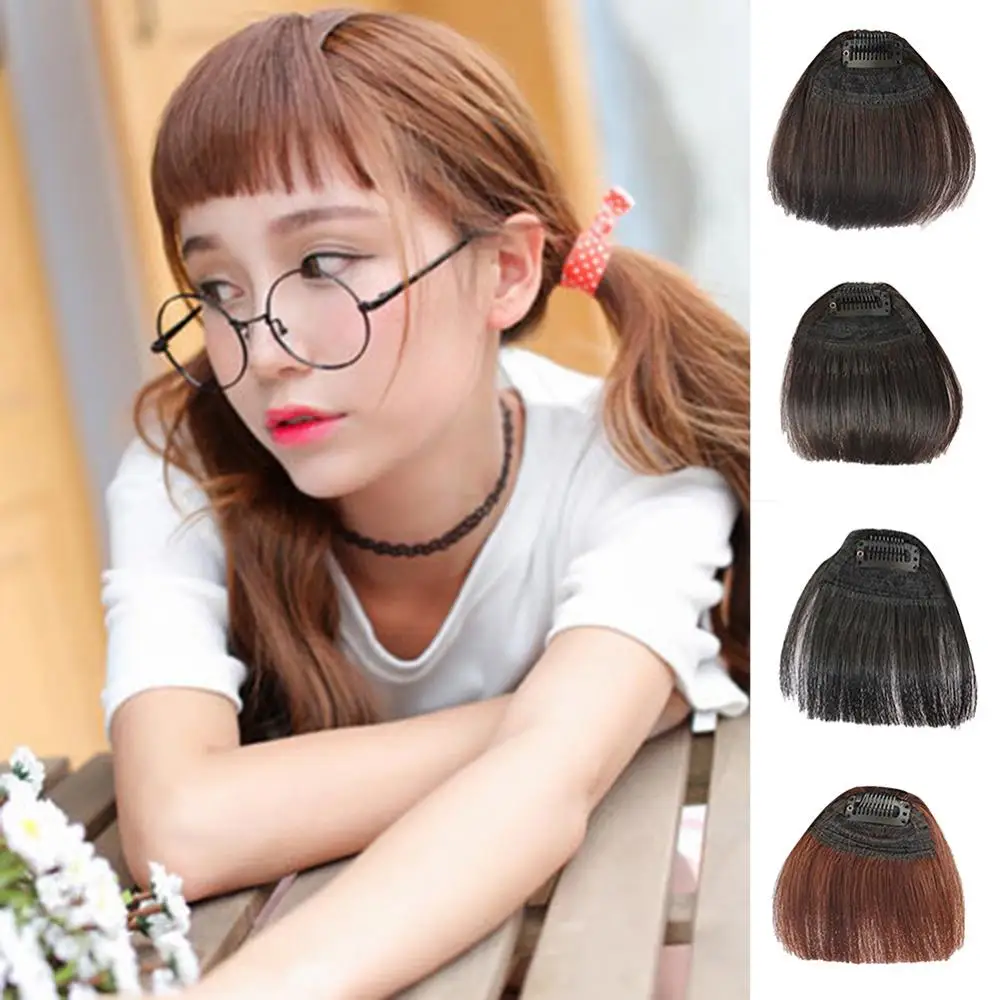 

Thin/Thick Fake Air Bangs Hair Styling Tools Girls Mini Seamless Fake Bang Fringe Hairpiece Wig Hair Extension Synthetic Hair