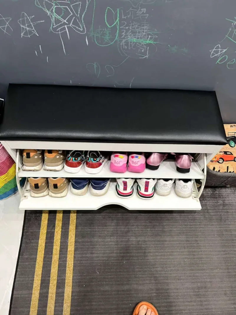 Multifunctional Shoe Bench Storage Stool, Entryway Hallway Organizer  Easy Assembly Modern Entry Bench for Living Room Bedroom