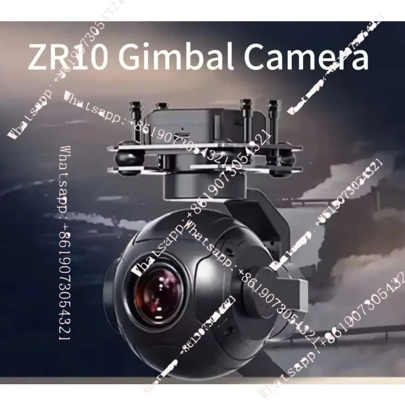 ghjiuZR10 Gimbal Camera 3-Axis Stabilizer 2K 4MP 30X Hybrid Zoom HDR Starlight Night Vision Lightweight For Drone Quadcopter