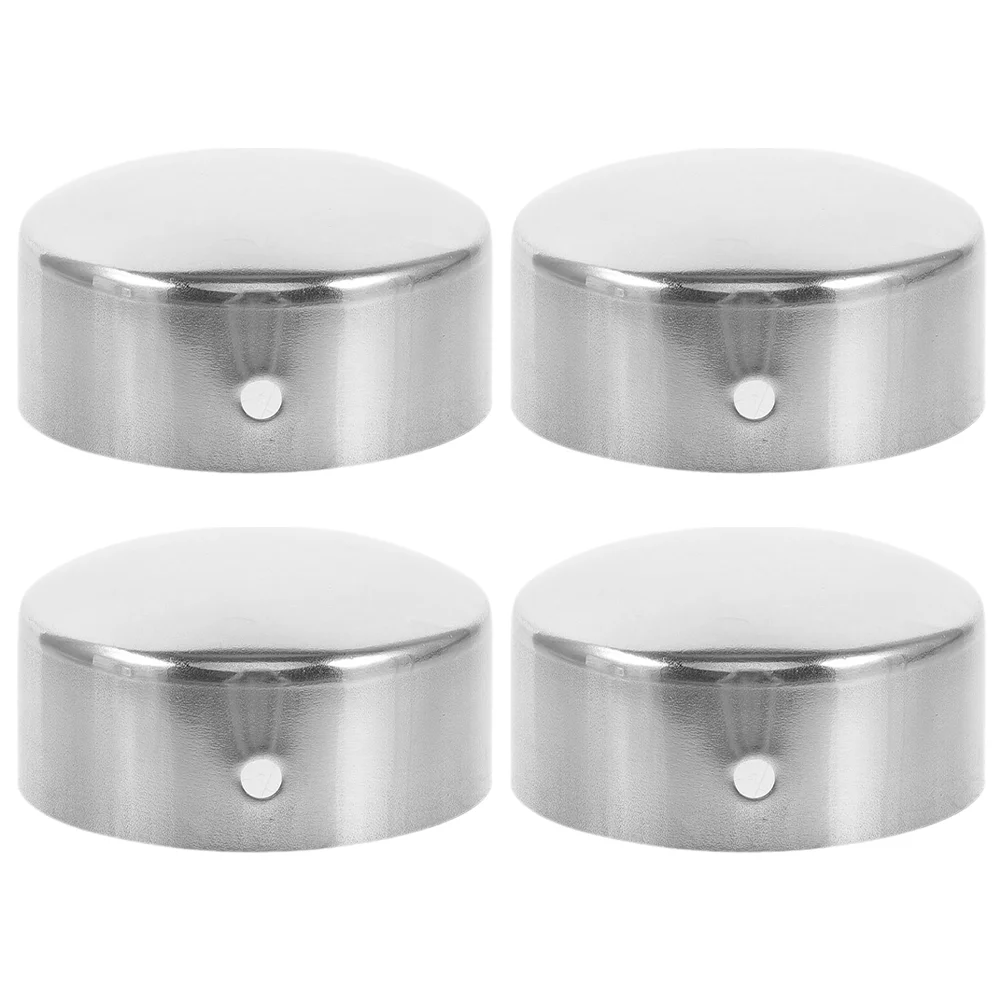 4 Pcs Stair Rail End Caps Handrail Tube Accessories Railing Decorate Stainless Steel