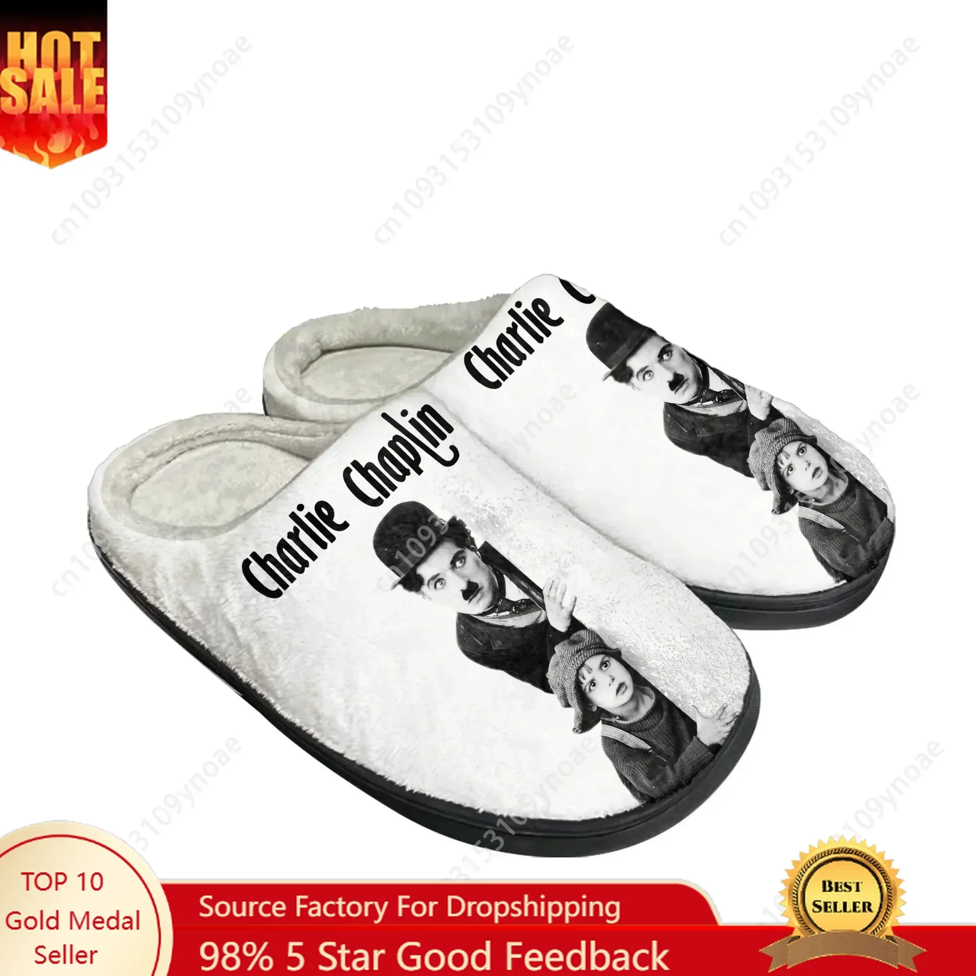 

Charlie Chaplin Home Cotton Slippers Mens Womens Plush Bedroom Casual Keep Warm Shoes Thermal Indoor Slipper Customized DIY Shoe