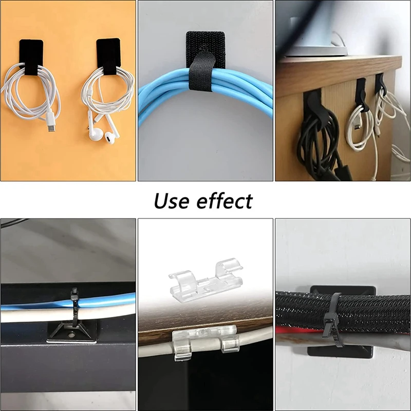 ABUP-173 Pcs Cable Management Organizer Kit, Adhesive Cable Clips Holder,Cable Ties,Adhesive Wall Cable Tie,Fasten Cable Ties